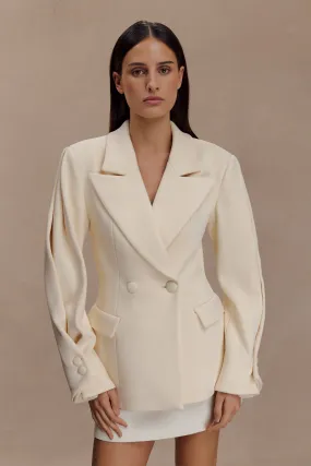 Wesley Structured Blazer - Buttercream Fray Resistant Edges