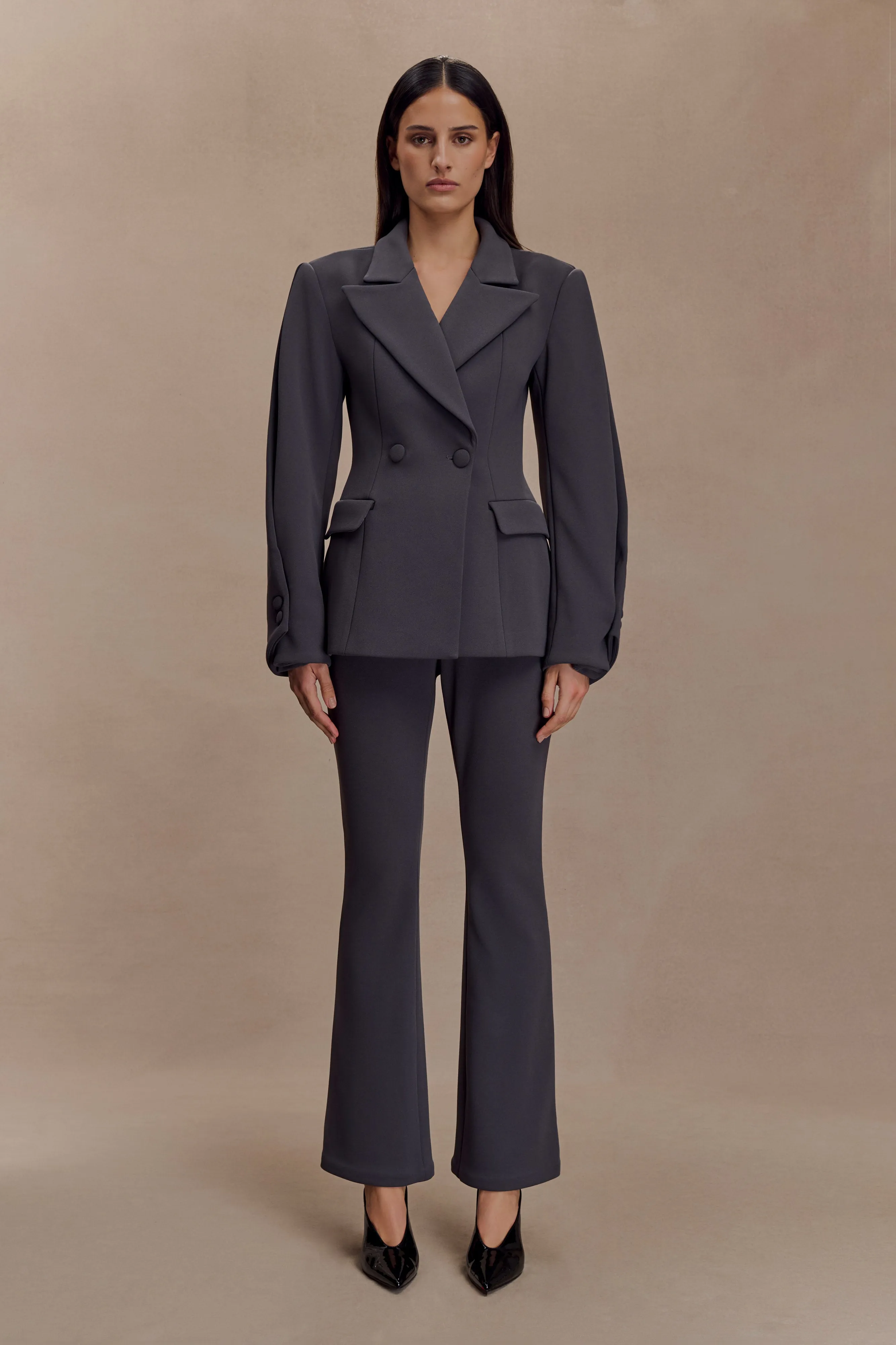 Multi Purpose Layer Wesley Structured Blazer - Charcoal Shadow