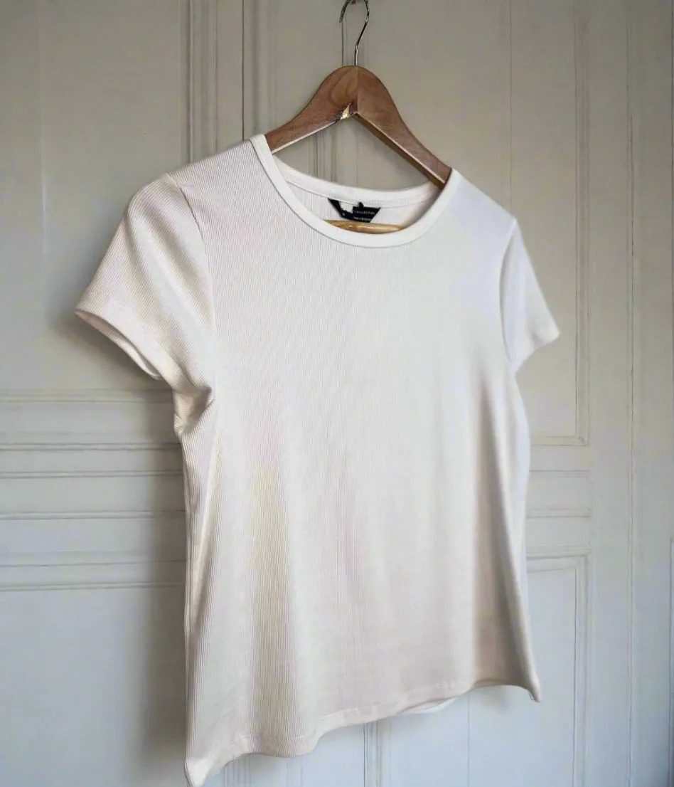FastDrying Inner Layer All weather White Cotton Rich Ribbed Tee