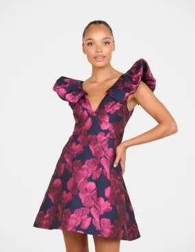Smooth Texture Helen V-neck Mini Dress