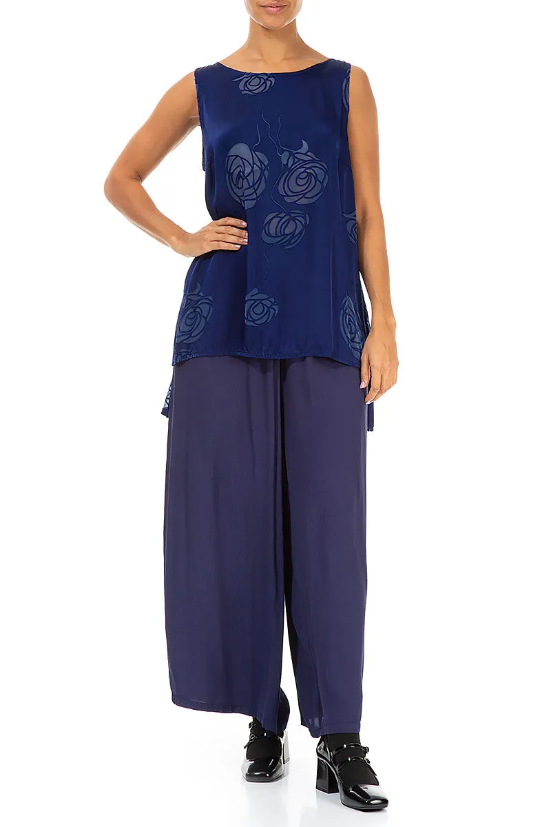Wide Amethyst Viscose Trousers Rayon drape