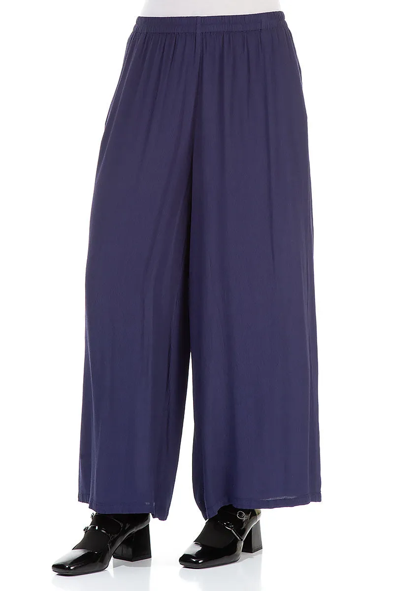 Casual Vibe Wide Amethyst Viscose Trousers