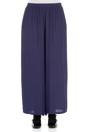 Casual Style Wide Amethyst Viscose Trousers