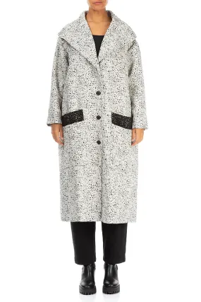 Easy Care Fabric Wide Collar Dotty Wool Swing Coat
