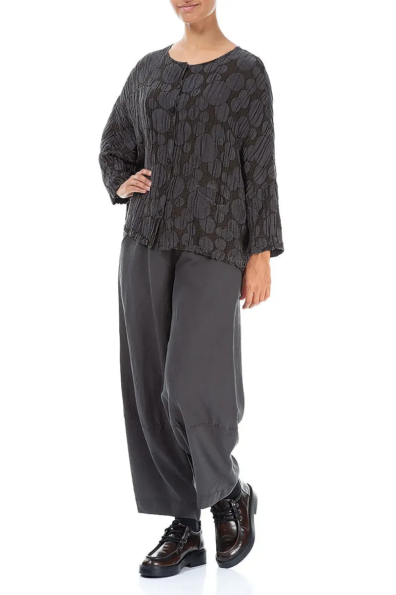 Wide Cropped Forest Brown Silk Linen Trousers Easy Travel Easy Motion