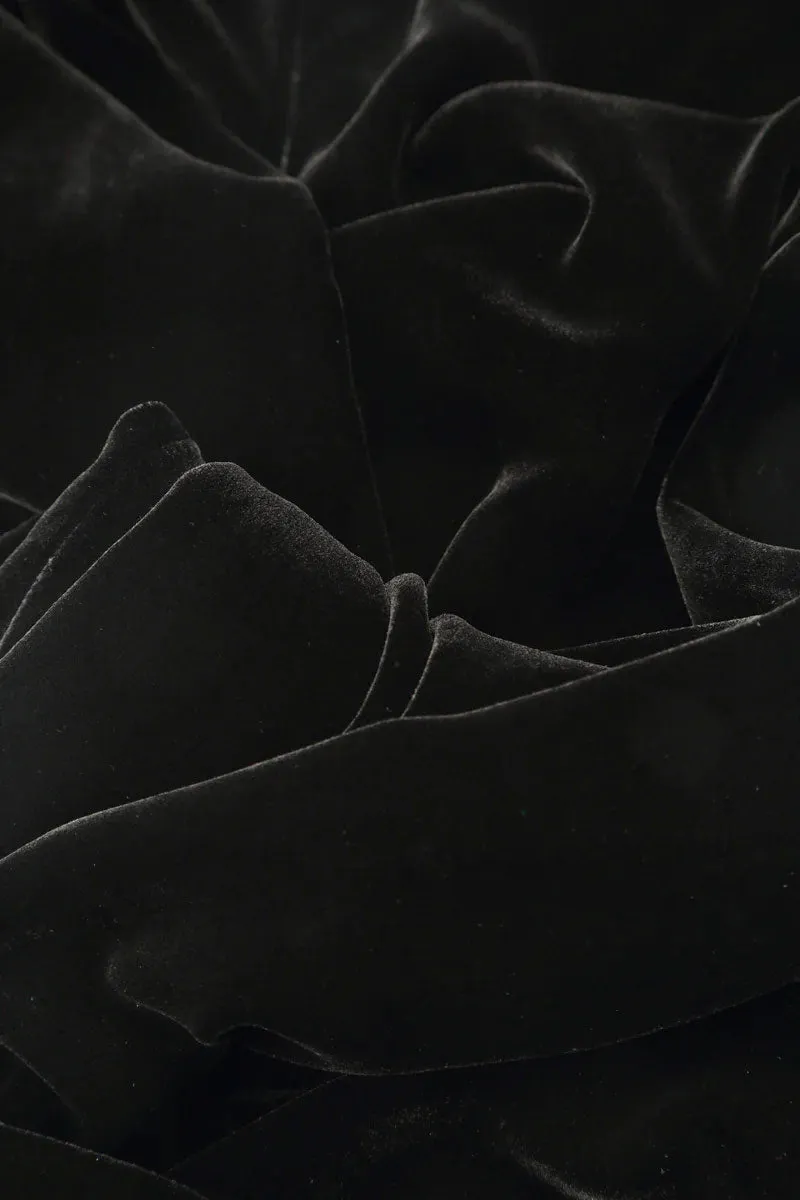 Wide Loose Black Silk Velvet Trousers Comfort Layer Wear