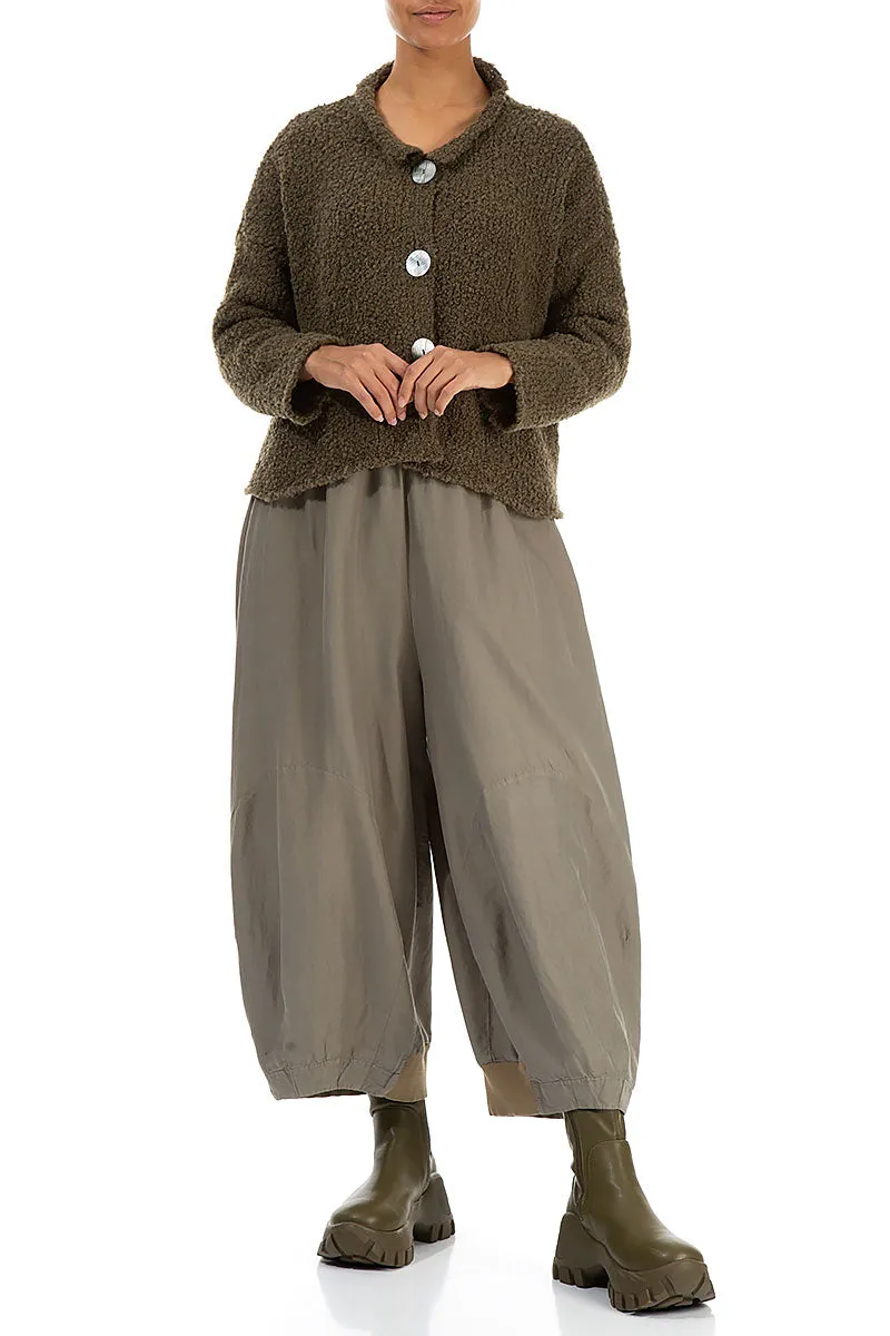 Layer-Friendly Fit Wide Silver Sage Silk Cotton Trousers