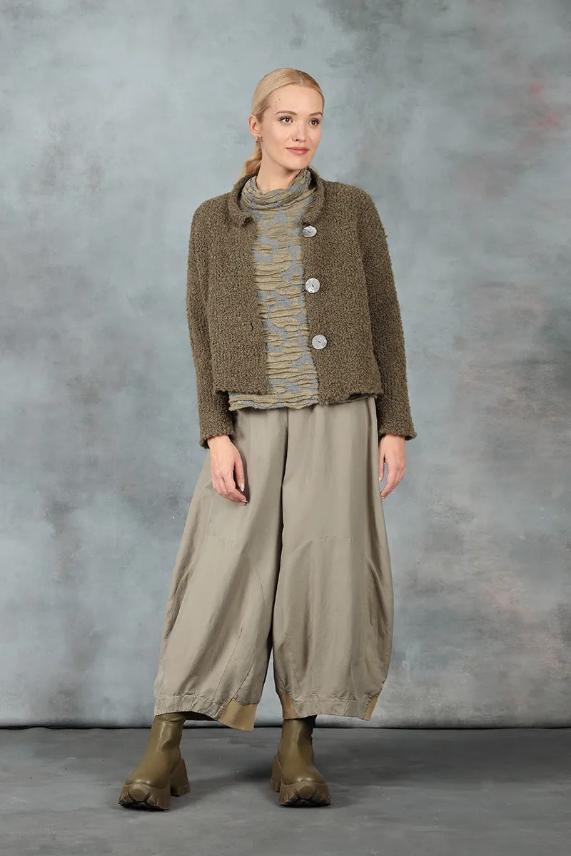 Wide Silver Sage Silk Cotton Trousers Outdoor Flex
