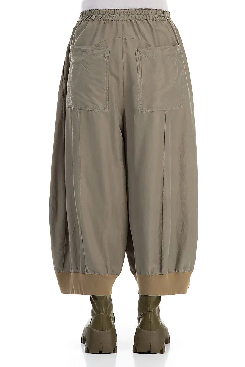 ReinforcedPockets Stretch Support Fit Wide Silver Sage Silk Cotton Trousers