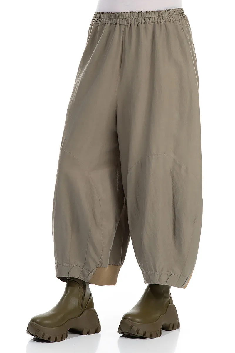 Wide Silver Sage Silk Cotton Trousers Ventilated Panels LowProfileWaistband