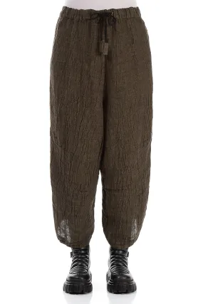 Wide Tie Up Silver Sage M??lange Linen Trousers Flex Wear Design Layer Friendly