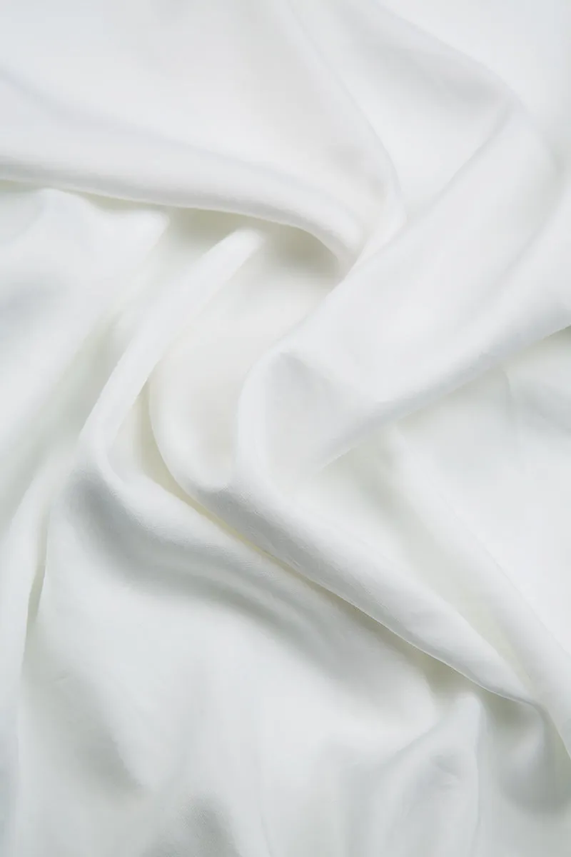 Zero Waste Manufacturing Flexible Durability Wide White Silk Bamboo Trousers