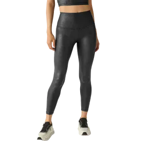 Functional Fashion Twill Weave Texture Women's High Waisted Midi Legging